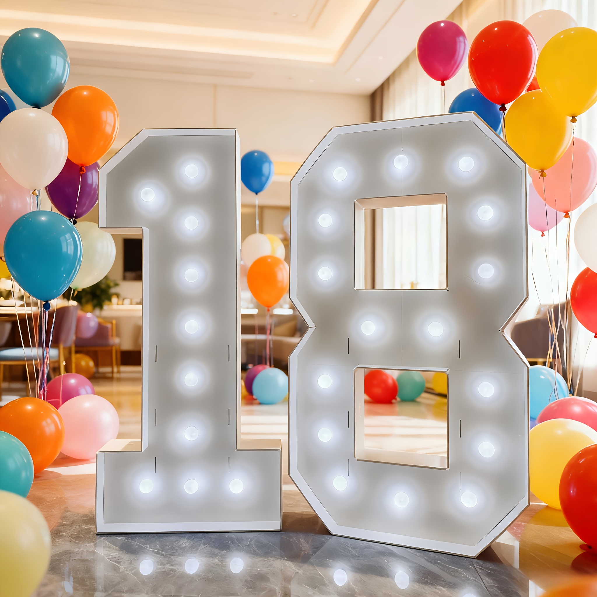 Event Party - 4-Foot Self-Illuminating LED Number Props (0–9)