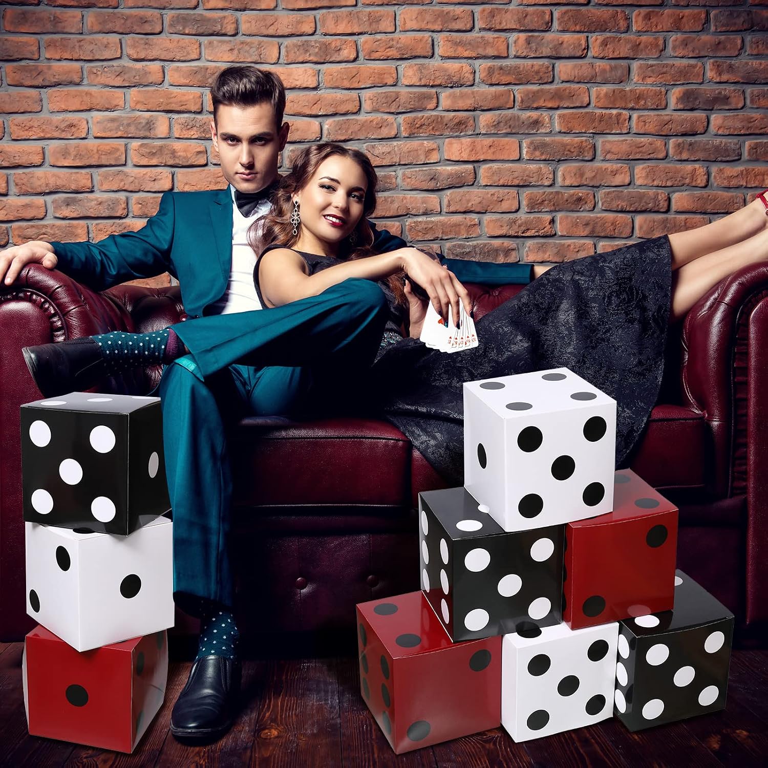 1-10PCS Casino Party Paper Dic - огляд і ціна Event Party Box