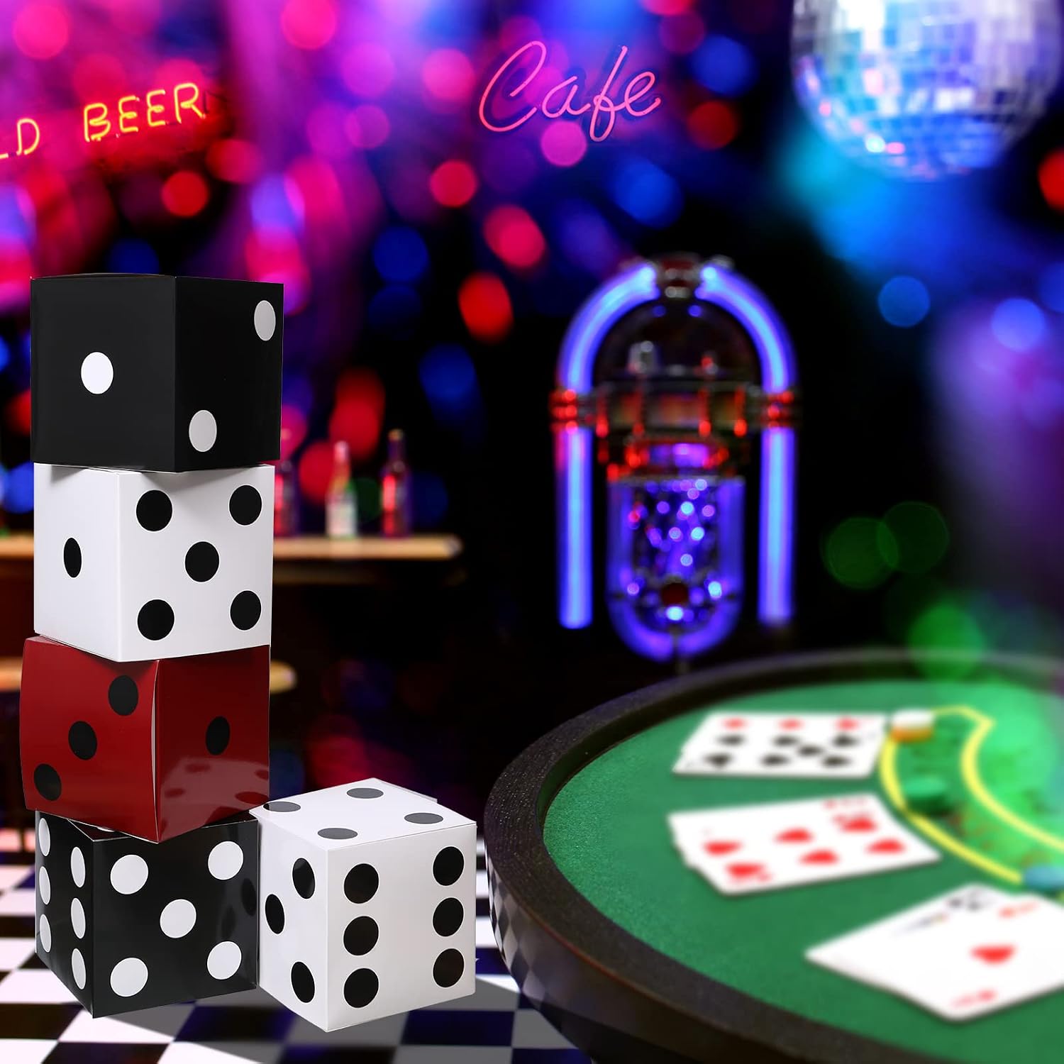 1-10PCS Casino Party Paper Dic - огляд і ціна Event Party Box