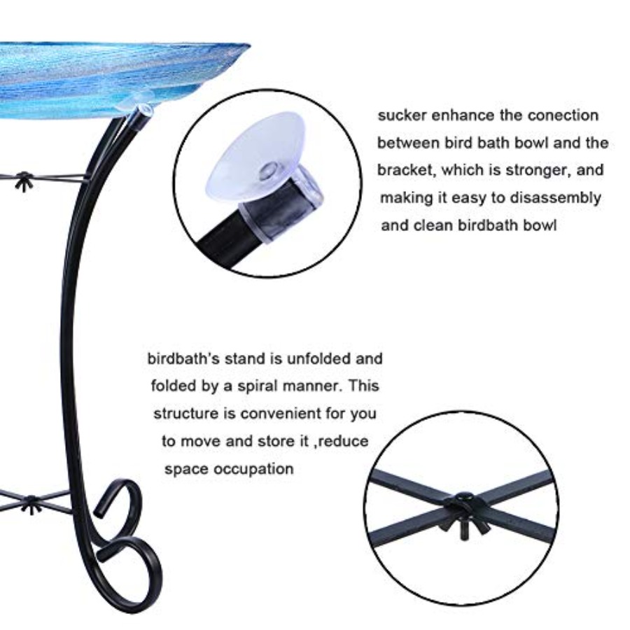 MUMTOP Outdoor Glass Birdbath  - огляд і ціна Event Support