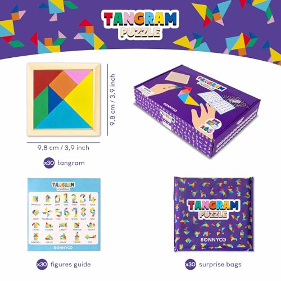 Tangram Puzzle Wooden Pack 30  - огляд і ціна Party Favor Bag