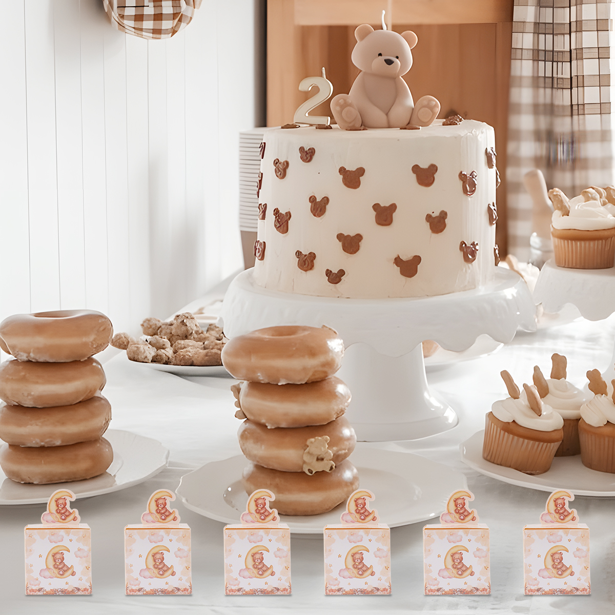 24pcs Brown Teddy Bear Square  - огляд і ціна Event Party Box