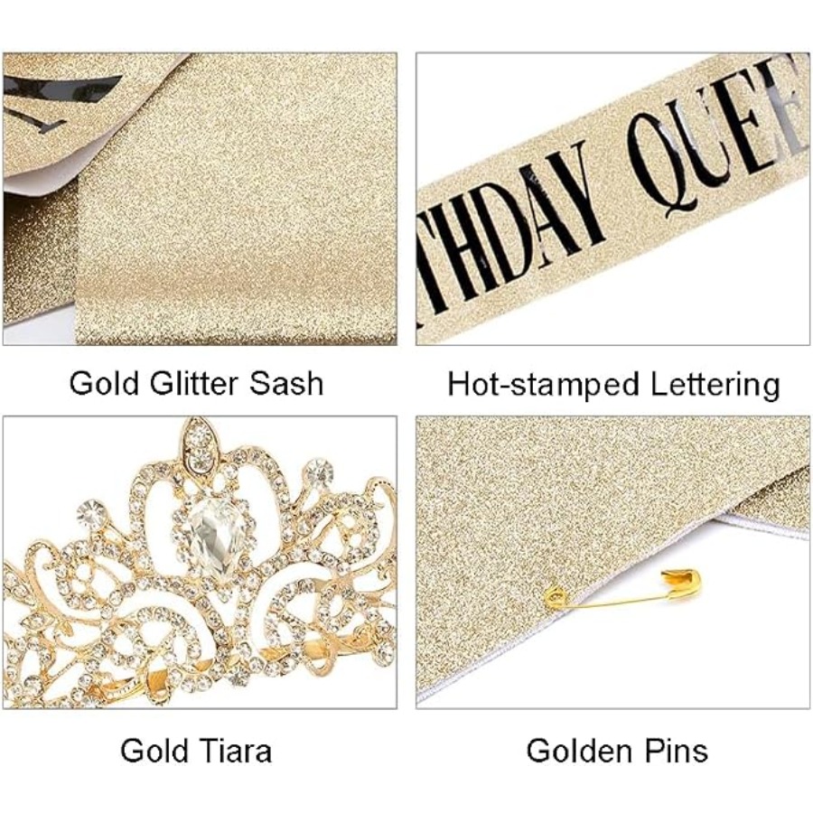 Birthday Queen Sash & Rhinesto - огляд і ціна Birthday Sash Glitter