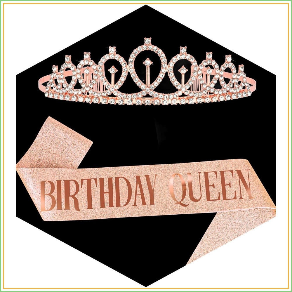 Rose Gold Birthday Queen Sash  - огляд і ціна Birthday Sash Glitter