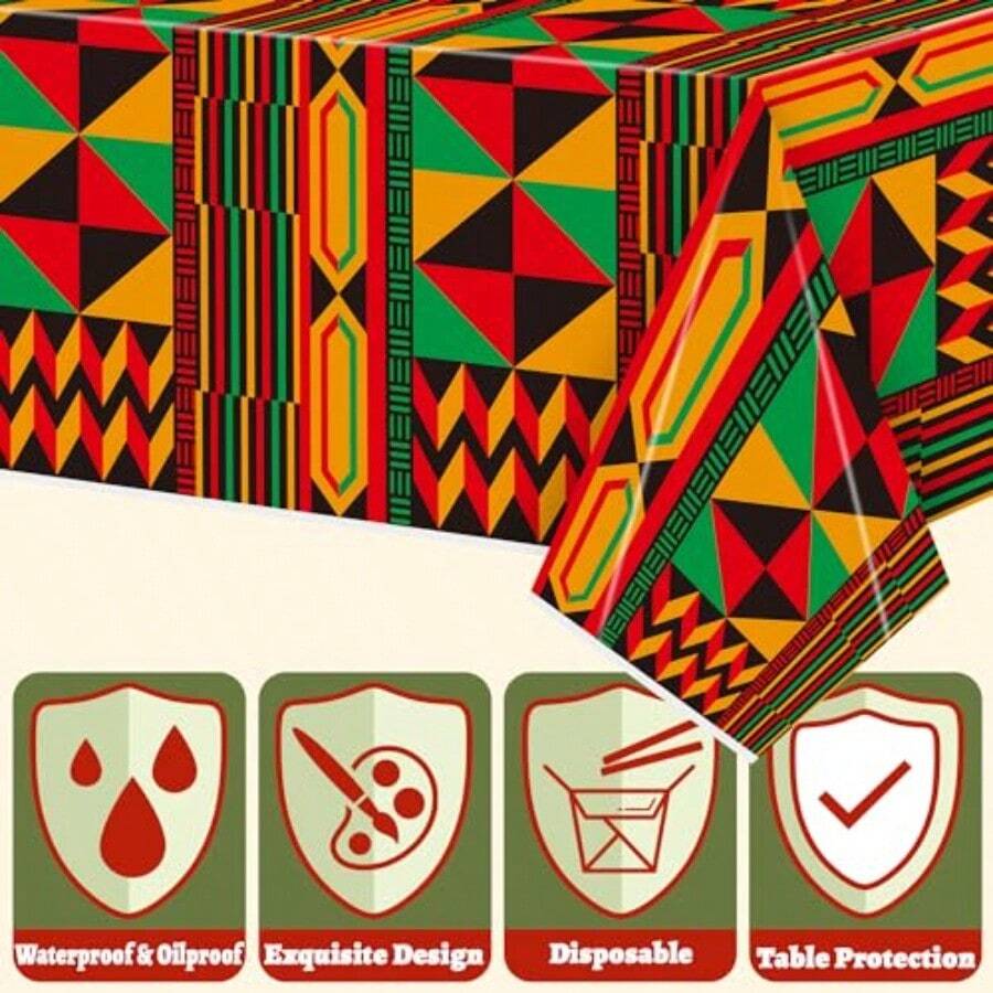 3 Packs African Print Disposab - огляд і ціна Table Cloth Disposable
